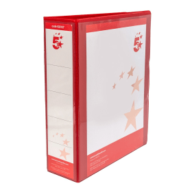 5 Star Office A4 65mm 4D Presentation Ring Binder Red 10 Pack 933127 363983 F