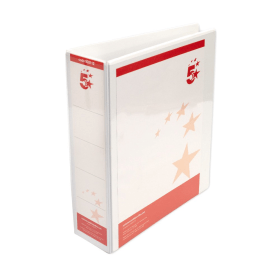 5 Star Office A4 65mm 4D Presentation Ring Binder White 10 Pack 933112 363982 F