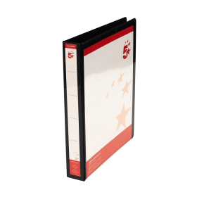 5 Star Office A4 Presentation Ring Binder Polypropylene 25mm 4D Ring Black 10 Pack 933007 364004 F