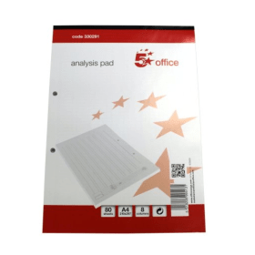 5 Star Office Analysis Pad 80 Sheets A4 114491 F