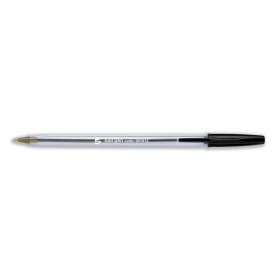 5 Star Office Ball Pen Clear Barrel 0.4mm Line Black 50 Pack 149059 F