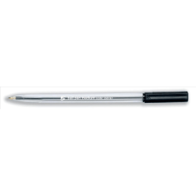 5 Star Office Ball Pen Clear Barrel 0.7mm Line Black 50 Pack 128752 F