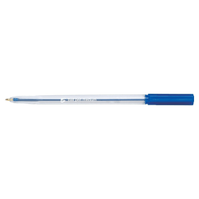 5 Star Office Ball Pen Clear Barrel Medium 0.7mm Line Blue 20 Pack 463389 F