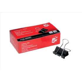 5 Star Office Black Foldback Clip 25mm 12 Pack 296867 112101 F