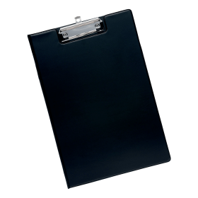 5 Star Office Black Foolscap Fold Over Clipboard With Front Pocket 163028 F