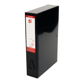 5 Star Office Box File Foolscap Black 70mm 5 Pack 119620 F