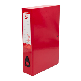 5 Star Office Box File Foolscap Red 70mm 5 Pack 140557 F