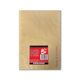 5 Star Office C4 Envelopes Board Backed Peel and Seal 120gsm Brown 10 Pack 912092 F