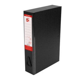 5 Star Office Classic Box File Foolscap Black 75mm 10 Pack 816496 F