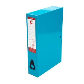 5 Star Office Classic Box File Foolscap Blue 75mm 10 Pack 816494 F