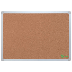 5 Star Office Cork Board with Wall Fixing Kit Aluminium Frame 1200mm x 900mm 477487 F