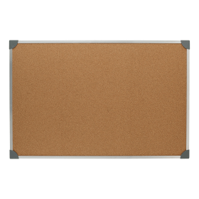 5 Star Office Cork Board with Wall Fixing Kit Aluminium Frame 900mm x 600mm 477486 F