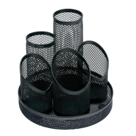 5 Star Office Desk Tidy Wire Mesh Scratch Resistant 5 Compartments Black 319612 889024 F