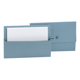 5 Star Office Document Wallet Half Flap 250gsm Recycled Capacity 32mm Foolscap Blue 50 Pack 109414 F