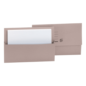 5 Star Office Document Wallet Half Flap 250gsm Recycled Capacity 32mm Foolscap Buff 50 Pack 121120 F