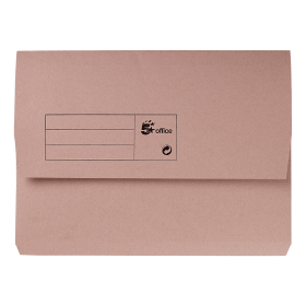 5 Star Office Document Wallet Half Flap 285gsm Recycled Capacity 32mm A4 Buff 50 Pack 108910 F