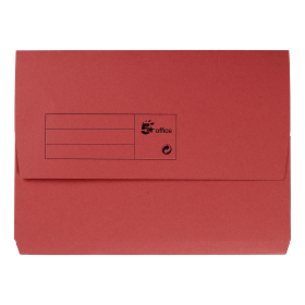 5 Star Office Document Wallet Half Flap 285gsm Recycled Capacity 32mm A4 Red 50 Pack 120515 F