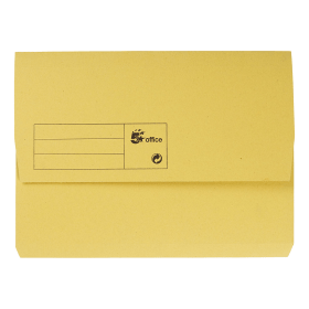 5 Star Office Document Wallet Half Flap 285gsm Recycled Capacity 32mm A4 Yellow 50 Pack 112451 F