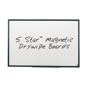 5 Star Office Drywipe Magnetic Board Steel Trim with Pen Tray 1200mm x 900mm 139873 F