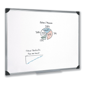 5 Star Office Drywipe Magnetic Board with Pen Tray 1200mm x 900mm 107812 F