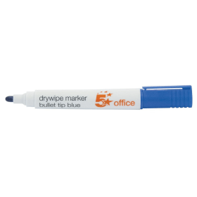 5 Star Office Drywipe Markers Xylene Toluene free Bullet Tip 3mm Line Blue 12 Pack 117911 F