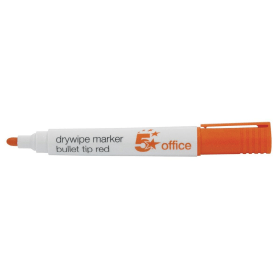 5 Star Office Drywipe Markers Xylene Toluene free Bullet Tip 3mm Line Red 12 Pack 115750 F