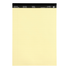 5 Star Office Executive Pad Ruled 100 Pages A4 Yellow 10 Pack 111204 F