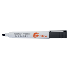 5 Star Office Flipchart Markers Bullet Tip Water based Black 12 Pack 909884 123852 F