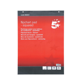 5 Star Office Flipchart Pad Perforated 40 Sheets Squared A1 5 Pack 902231 153945 F