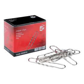 5 Star Office Giant Wavy Paperclips 76mm 100 Pack 925818 170913 F