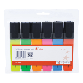 5 Star Office Highlighter Assorted 6 Pack 106743 F