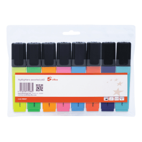 5 Star Office Highlighter Assorted 8 Pack 463384 F