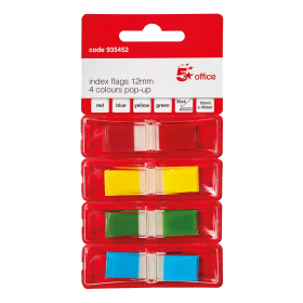 5 Star Office Index Flags 12x45mm Assorted Bright 700 Pack 935452 409099 F