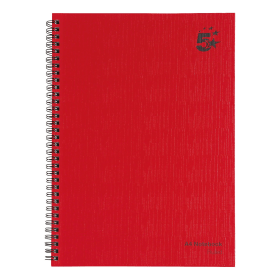 5 Star Office Manuscript Wirebound Notebook Ruled 160 Pages A4 Red 5 Pack 129976 F