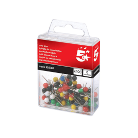 5 Star Office Map Pins 5mm Head Assorted 100 Pack 147364 F