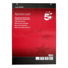 5 Star Office Meeting Flipchart Pad Perforated 20 Sheets A1 5 Pack 397859 167770 F