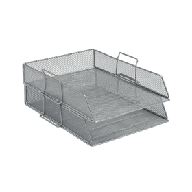 5 Star Office Mesh Letter Tray Foolscap Silver 565559 F