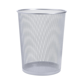 5 Star Office Mesh Waste Bin Lightweight Sturdy Scratch Resistant 20L Silver 565562 F