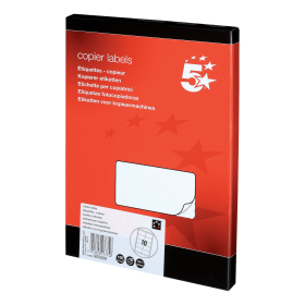 5 Star Office Multipurpose Labels Laser Copier Inkjet 105mm x 58mm White 1000 Pack 144427 F