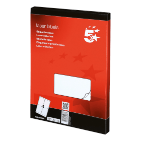 5 Star Office Multipurpose Labels Laser Copier Inkjet 139mm x 99.1mm White 400 Pack 117950 F