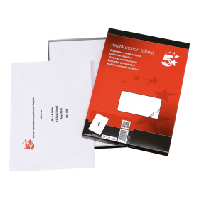 5 Star Office Multipurpose Labels Laser Copier Inkjet 297mm x 210mm White 100 Pack 903881 117493 F