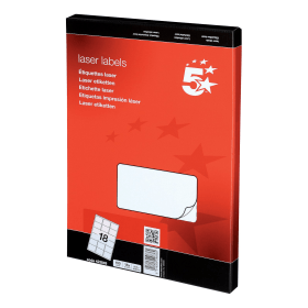 5 Star Office Multipurpose Labels Laser Copier Inkjet 63.5mm x 46.6mm White 1800 Pack 131945 F