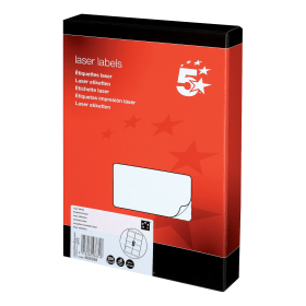 5 Star Office Multipurpose Labels Laser Copier Inkjet 99.1mm x 67.7mm White 2000 Pack 106715 F