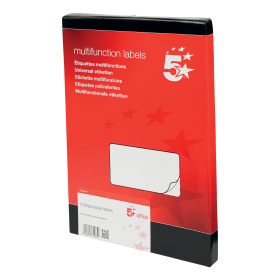 5 Star Office Multipurpose Labels Laser Copier Inkjet 99mm x 57mm White 1000 Pack 477456 F