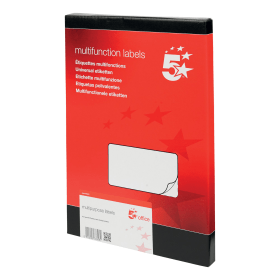 5 Star Office Multipurpose Labels Laser Copier Inkjet 99mm x 93mm White 600 Pack 477458 F