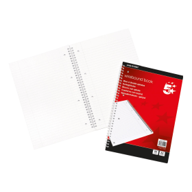 5 Star Office Notebook Ruled 100 Pages A4 Red White 10 Pack 138207 F