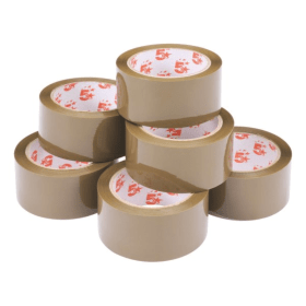 5 Star Office Packaging Tape 48mm x 66m Buff 6 Pack 124428 F