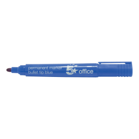 5 Star Office Permanent Marker Bullet Tip Blue 12 Pack 181500 F