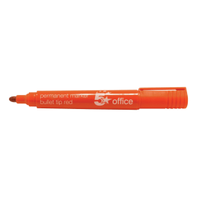 5 Star Office Permanent Marker Smear Proof Bullet Tip Red 12 Pack 147880 F
