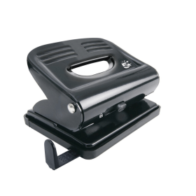 5 Star Office Plastic Base Metal Handle 2 Hole Punch Black 119263 F